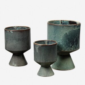 Geometric Ceramic Decorative Pots (Set of 3)