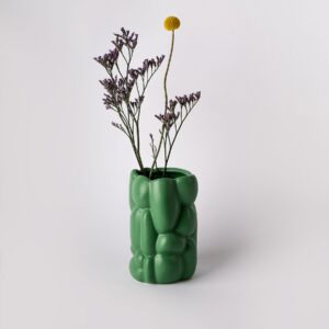 Sloe Green Pebble Relief Accent Vase
